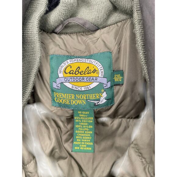 Cabelas Premium Goose Down Puffer Vest Mens 2XL Hunt Green THICK - Picture 6 of 6